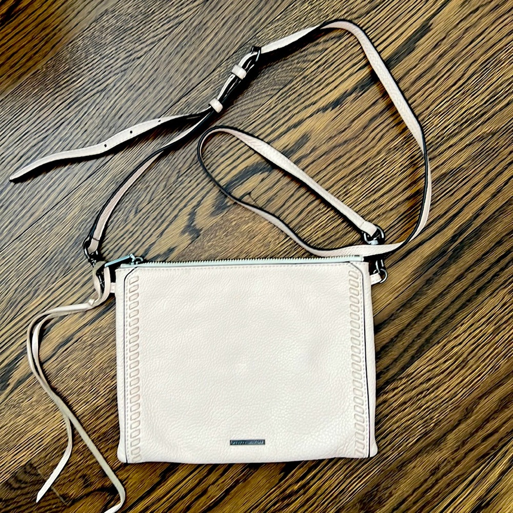 Rebecca Minkoff Pink Leather Convertible Crossbody Wallet Purse to Clutch.
